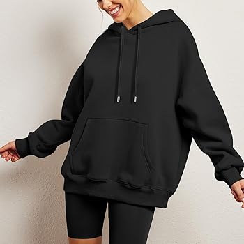 Women's Thick Long Sleeved Hooded Sweatshirt, Casual Solid
